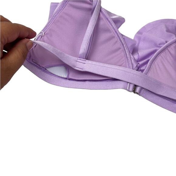 Seafolly Shine On Fixes Tri Bikini Top Lilac Size 8 - Picture 5 of 9